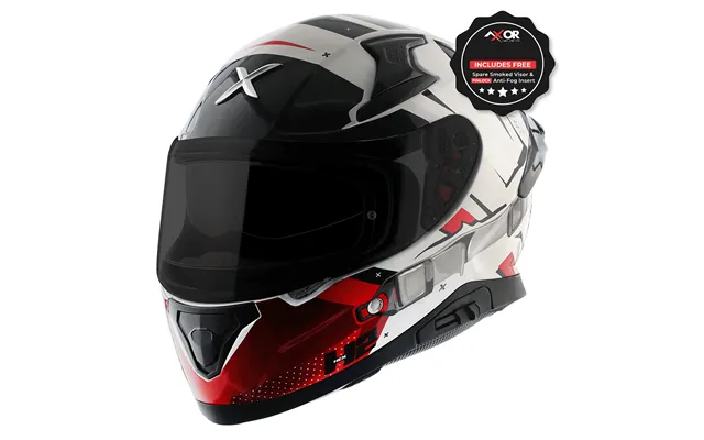 Axor Apex Hex-2 Black Red Gloss Full Face Motorcycle Helmet