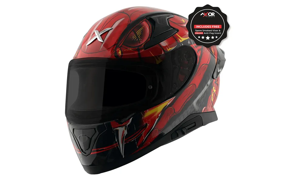 Axor Apex Venomous Gloss Black Red Full Face Motorcycle Helmet