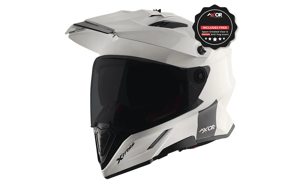 Axor X-cross Adventure Motorcycle Helmet Gloss White