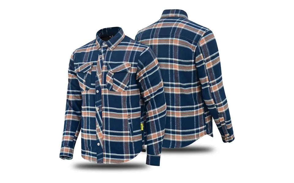 Venti Mens Axil Kevlar Premium Riding Shirt Blue Multi