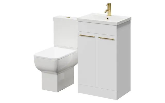 Alessio Vanity Unit And Toilet Suite Including Open Back Toilet And Floor Standing Vanity Unit Gloss White Mdf 500mm