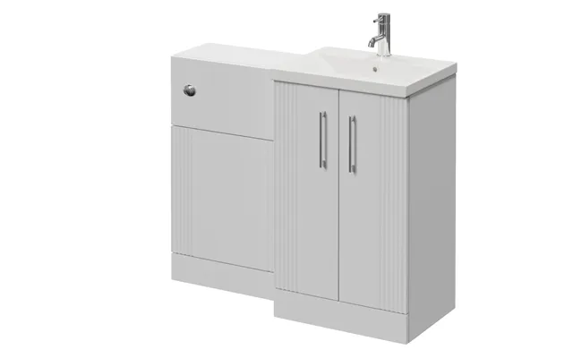 Avant 2 Door Vanity Unit And Toilet Suite With Glide Basin Satin White Mdf 1000mm