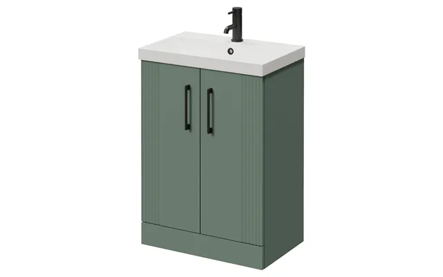 Avant 2 Door Vanity Unit With Rimini Basin Satin Green Mdf 600mm