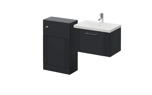 Avant Wall Mounted Single Drawer Vanity Unit And Toilet Suite With Glide Basin Satin Anthracite Mdf 1100mm