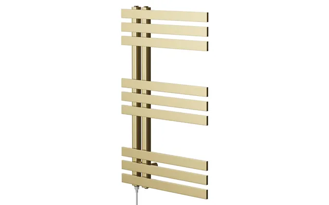 Colore Holden Designer Electric Heated Towel Rail Brushed Brass Mild Steel 800mm X 500mm