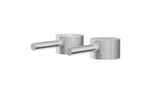 Colore Polished Industrial Style Bath Filler Fully Knurled Hot And Cold Tap Heads Chrome Brass 43mm X 27mm X 97mm