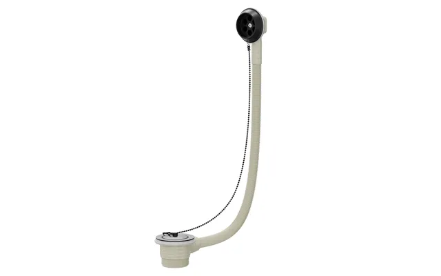 Colore Retainer Bath Waste And Overflow With Brass Plug And Ball Chain Matt Black 70mm X 580mm X 70mm