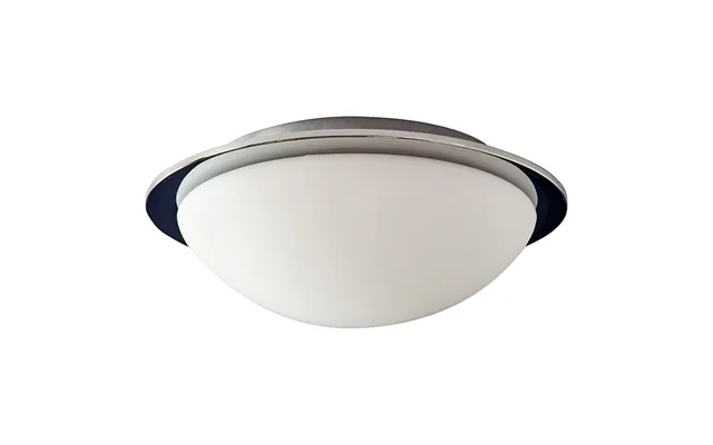 Forum Spa Opie Led Bathroom Glass Dome Flush Ceiling Light Chrome Steel Glass 300mm X 110mm X 300mm
