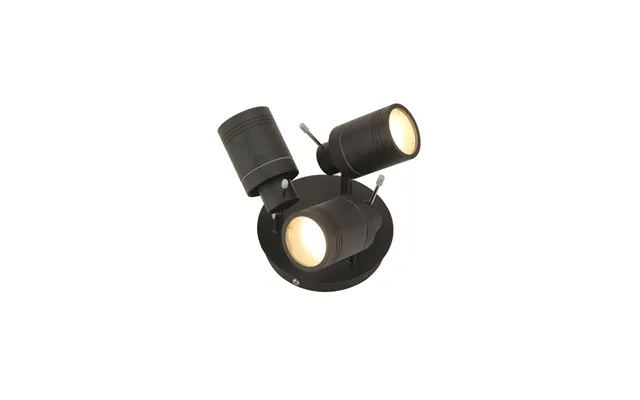 Forum Spa Scorpius 3 Lamp Plate Can Spotlight Matt Black Steel 260mm