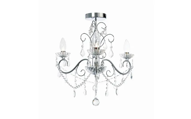 Forum Spa Vela Clear 3 Lamp Bathroom Chandelier Polished Chrome Steel 420mm