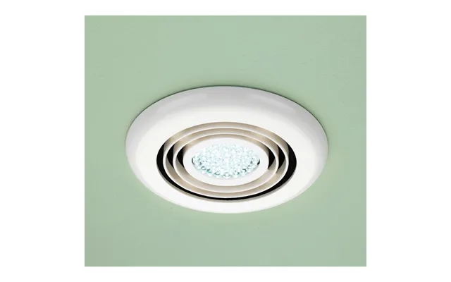 Hib Turbo Bathroom Inline Extractor Fan With Cool Led Light White Plastic 145mm X 145mm X 15mm
