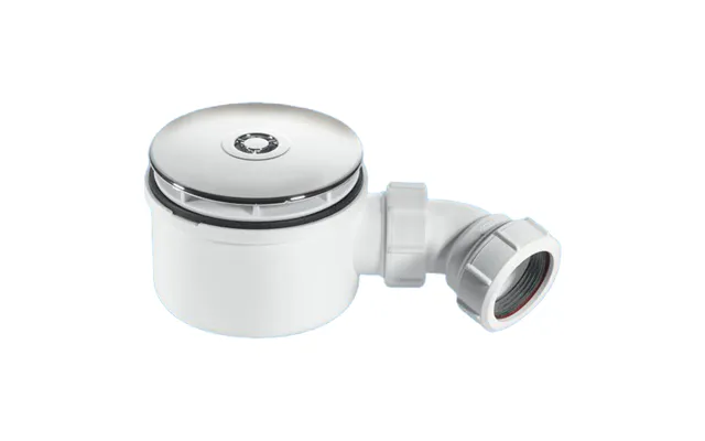 Mcalpine Chrome Shallow Shower Trap White Polypropylene Body Chrome Plated Plastic Flange 90mm