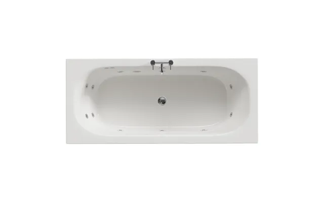 Metropole 12 Jet Chrome Flat Jet Double Ended Whirlpool Bath White Acrylic 1800mm X 800mm