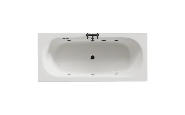 Metropole 6 Jet Matt Black Flat Jet Double Ended Whirlpool Bath White Acrylic 1800mm X 800mm