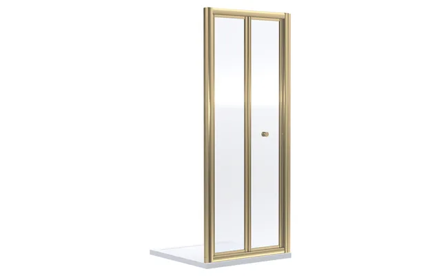 Niva 6 Bi-fold Shower Door Brushed Brass Glass Aluminium 900mm