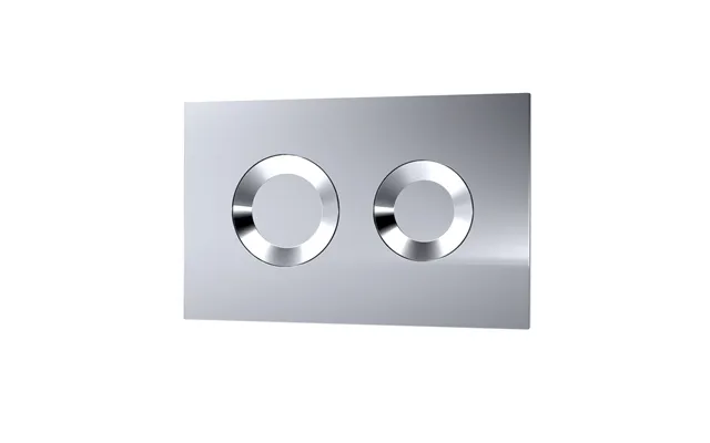 Nuie Dual Flush Plate With Round Push Buttons Chrome Plastic 267mm X 170mm X 11mm