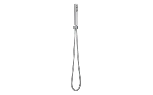Nuie Square Outlet Elbow With Parking Bracket And Shower Handset Kit Chrome Brass 25mm X 1700mm X 55mm