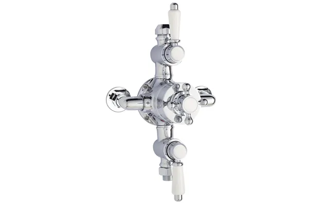 Nuie Victorian Triple Exposed Thermostatic Shower Valve Chrome Brass 179mm X 333mm X 134mm