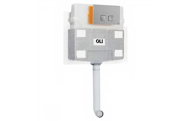 Oli 120 Plus Mechanical Mid Height Concealed Cistern And Basal Dual Flush Plate With Square Push Buttons Satin Chrome Ab