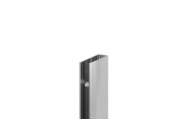 Pacco Polished Chrome 1850mm Wall Channel With Fixing Kit 8mm