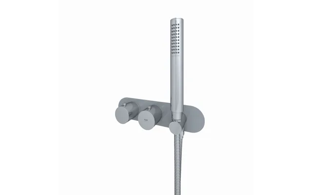 Rak Ceramics Feeling Round Horizontal Concealed Thermostatic Dual Control Shower Valve Grey Brass 280mm X 70mm X 136mm