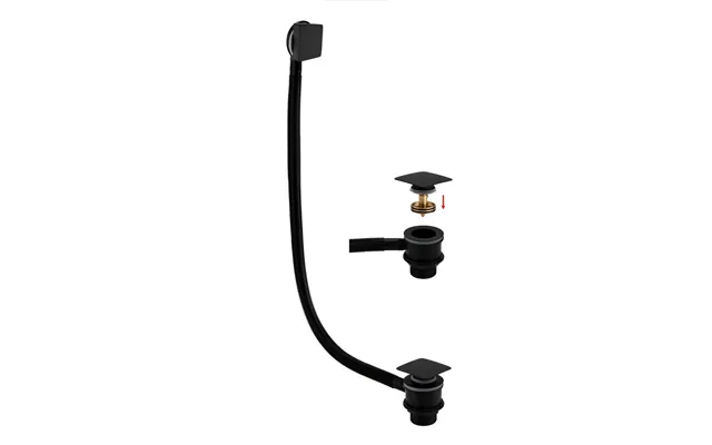 Rak Ceramics Square Bath Clicker Waste And Overflow Black Brass 70mm X 600mm X 70mm