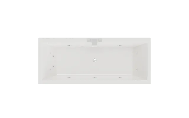 Slim Edge 12 Jet Chrome Flat Jet Double Ended Whirlpool Bath White Acrylic 1700mm X 750mm