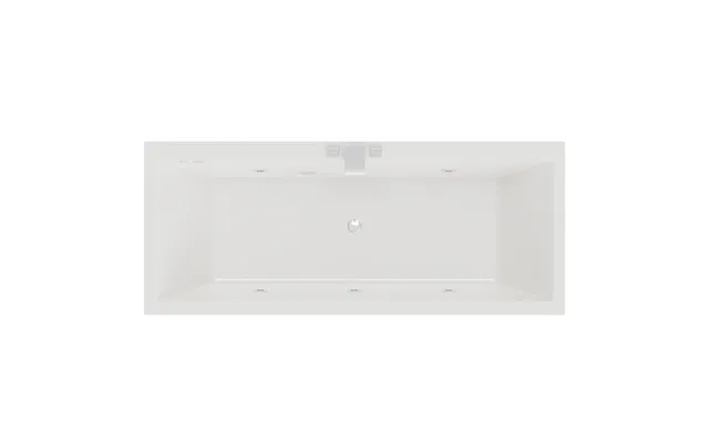 Slim Edge 6 Jet Chrome Flat Jet Double Ended Whirlpool Bath White Acrylic 1800mm X 800mm