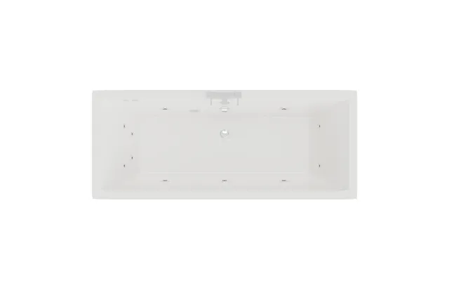 Square 12 Jet Chrome Flat Jet Double Ended Whirlpool Bath White Acrylic 1700mm X 700mm