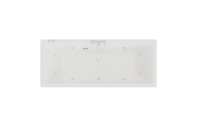 Square 12 Jet Chrome V-tec Double Ended Whirlpool Bath White Acrylic 1700mm X 700mm
