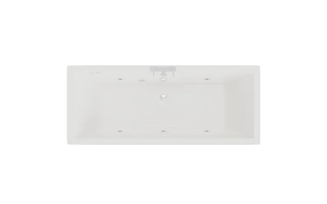 Square 6 Jet Chrome Flat Jet Double Ended Whirlpool Bath White Acrylic 1800mm X 800mm