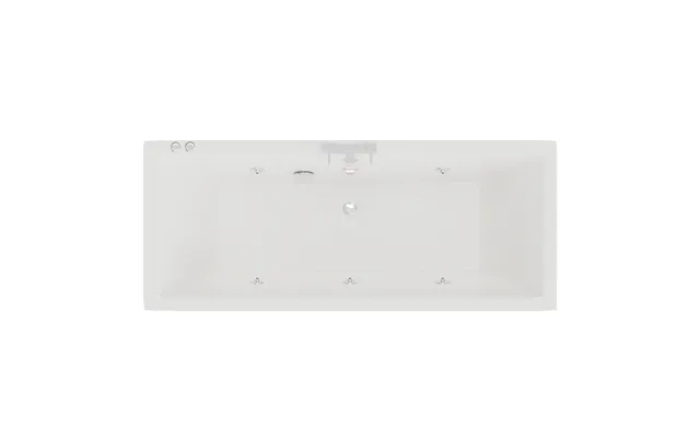 Square 6 Jet Chrome V-tec Double Ended Whirlpool Bath White Acrylic 1700mm X 750mm