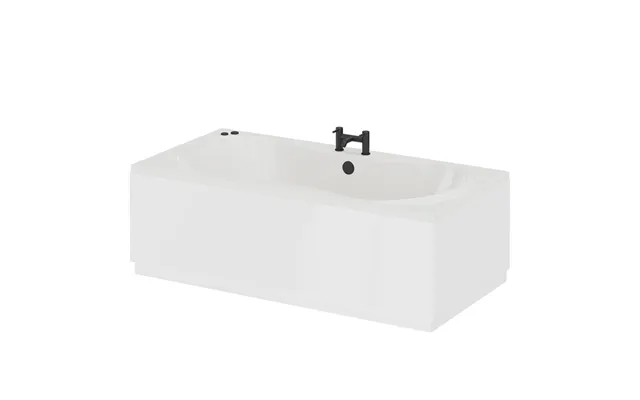 Strata Duo Xl 6 Jet Matt Black V-tec Double Ended Whirlpool Bath White Acrylic 1800mm X 900mm