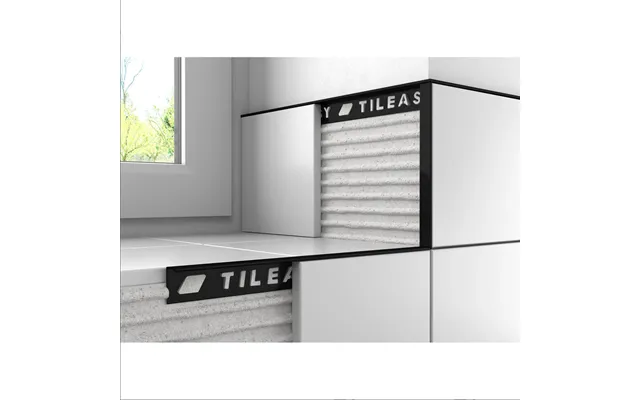 Tileasy Square Edge Metal Tile Trim Matt Black Aluminium 12mm