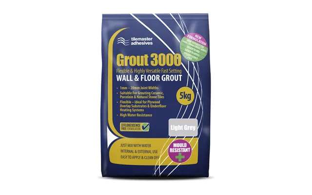 Tilemaster 3000 5kg Tile Grout Light Grey 175mm X 250mm X 100mm