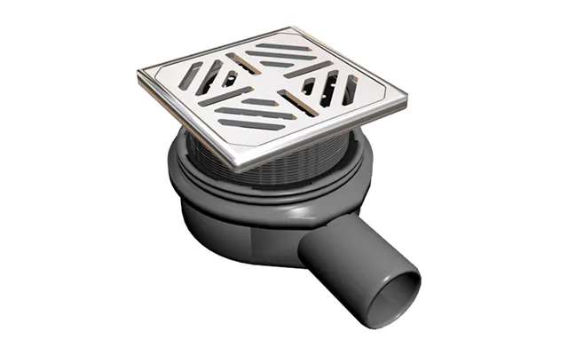 Wholeseal Wetroom Square Screw Lock Shower Waste With Stainless Steel Grate Silver Black 163mm X 120mm X 210mm