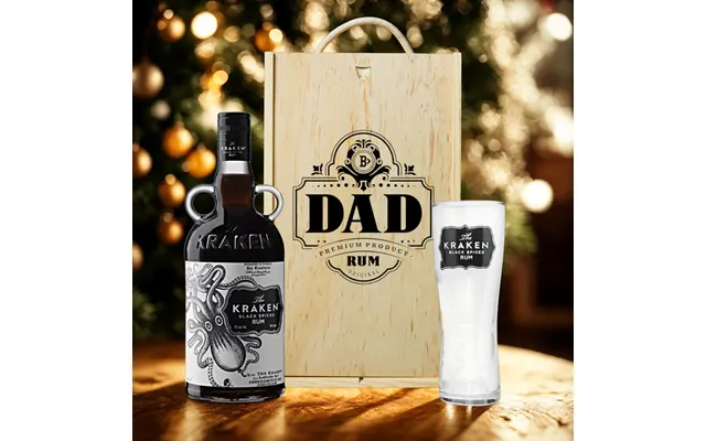 Best Dad Kraken Spiced Rum Gift Set With Kraken Glass - 35cl