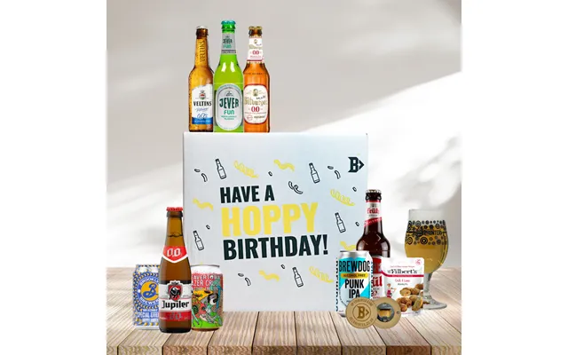 Low Alcohol Beer Hoppy Birthday Gift Box With Glass - 8 Pack