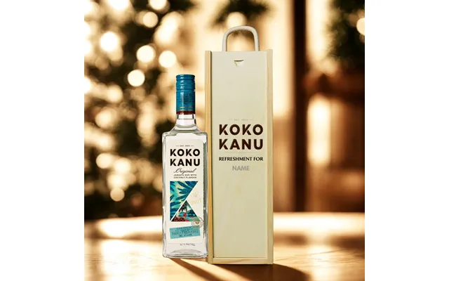 Personalised Koko Kanu Jamaican Coconut Rum In Wooden Box Gift Set