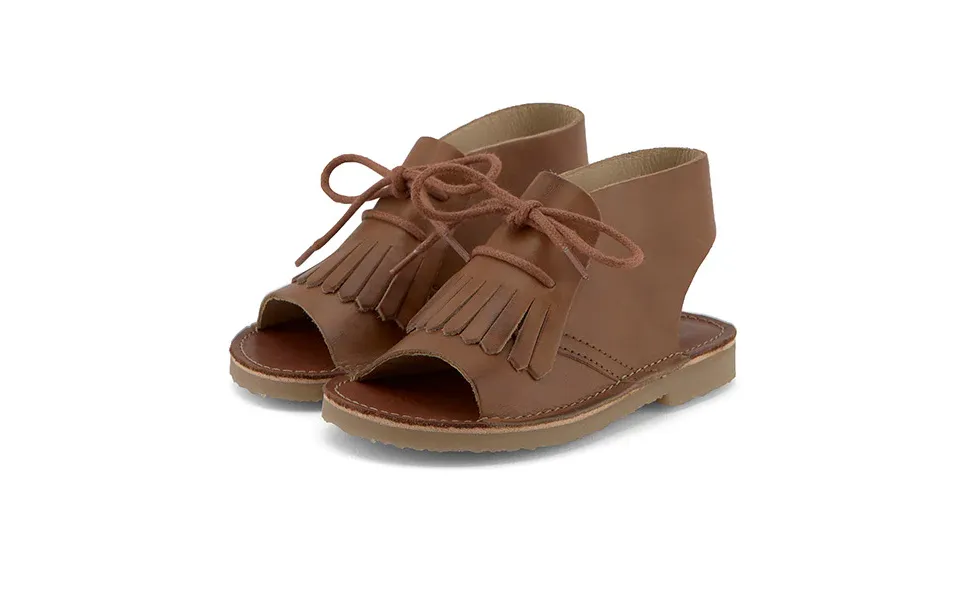 Agnes Kilted Kids Sandal Tan Burnished Leather Size Eu 30 Uk 12 Us 13