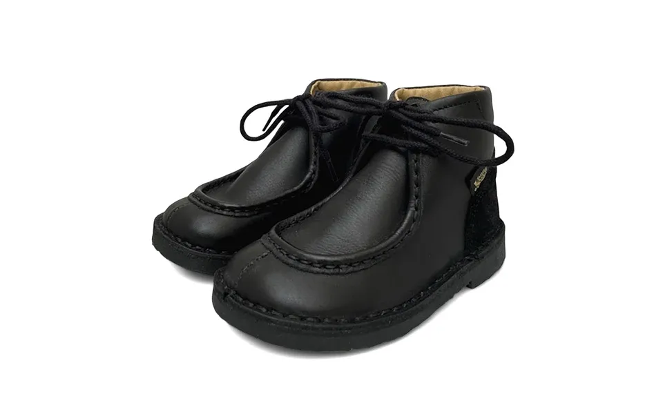 Boomer Kids Wallabee Boot Black Leather Size Eu 31 Uk 12.5 Us 1