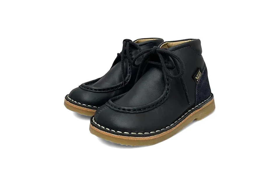 Boomer Kids Wallabee Boot Navy Leather Size Eu 33 Uk 1 Us 2.5