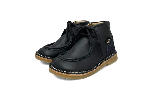 Boomer Kids Wallabee Boot Navy Leather Size Eu 33 Uk 1 Us 2.5