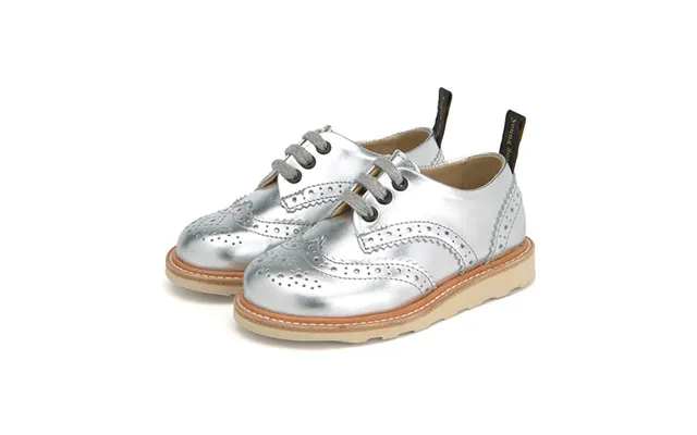 Brando Brogue Kids Shoe Silver Leather Size Eu 39 Uk 6.5 Us 7