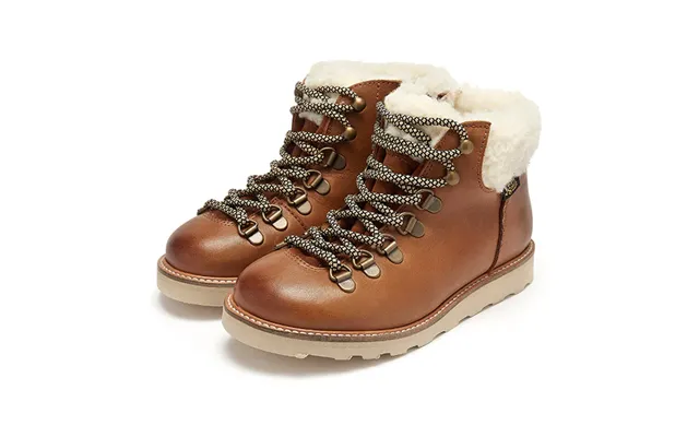 Eddie Fur Ankle-high Hiking Kids Boot Tan Burnished Leather Size Eu 40 Uk 7