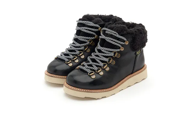 Eddie Wool Ankle-high Hiking Kids Boot Black Leather Size Eu 27 Uk 9