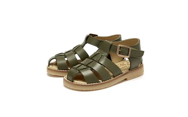 Noah Kids Fisherman Sandal Olive Leather Size Eu 22 Uk 5.5 Us 7