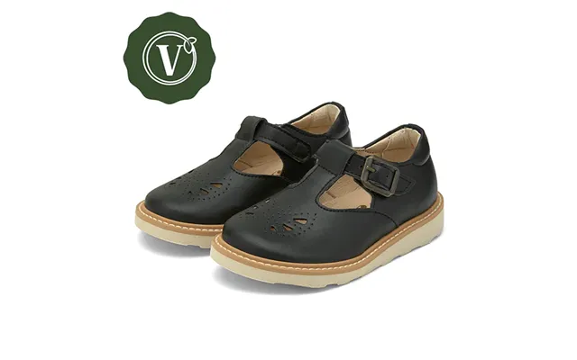Rosie Vegan T-bar Kids Shoe Black Synthetic Leather Size Eu 40 Uk 7