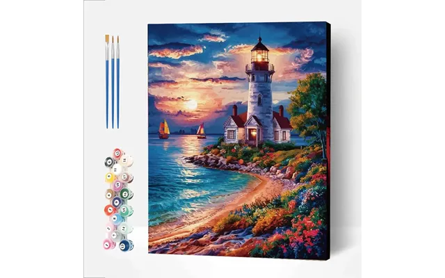 Lighthouse - 20''x24'' 50x60cm Framed 24 Colors Simple&relaxed
