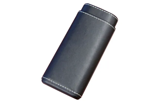 3 Cigar Leather Case W White Stitching